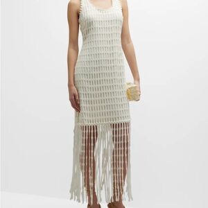 NWT Simkai White Crochet Fringe “Janette” Dress